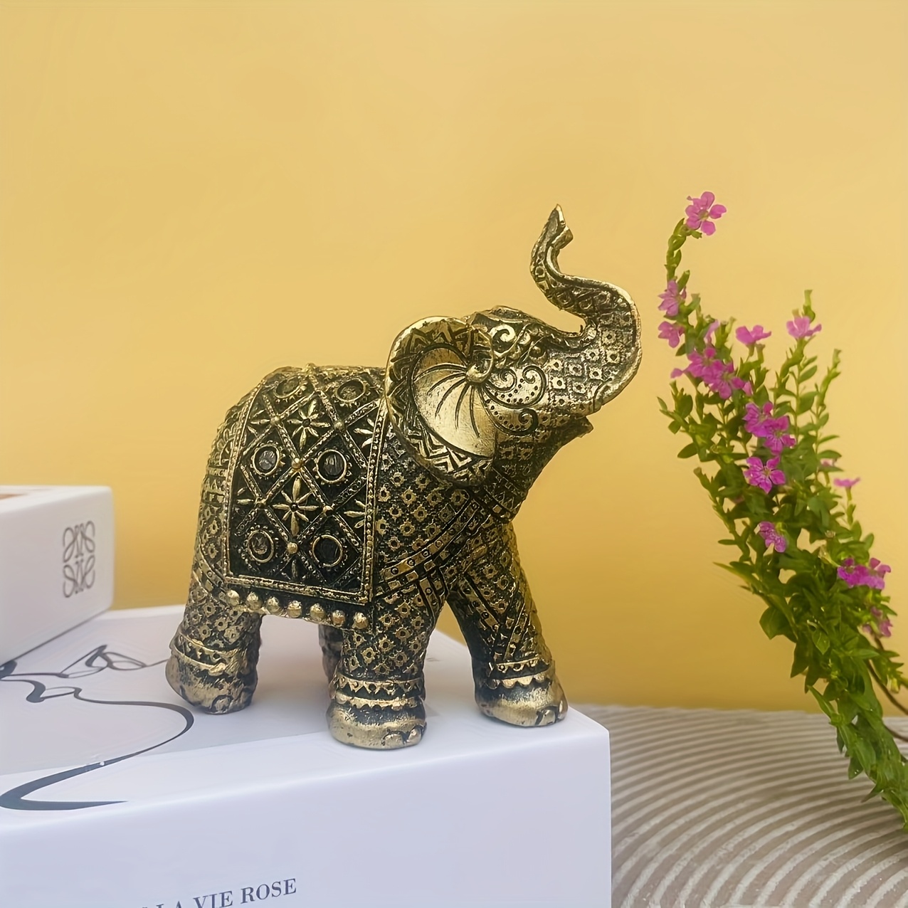 2pcs black and golden wealth elephant resin ornaments suitable for room office desk decoration indoor and outdoor use with christmas thanksgiving hanukkah fathers day mothers day gift Product details 2