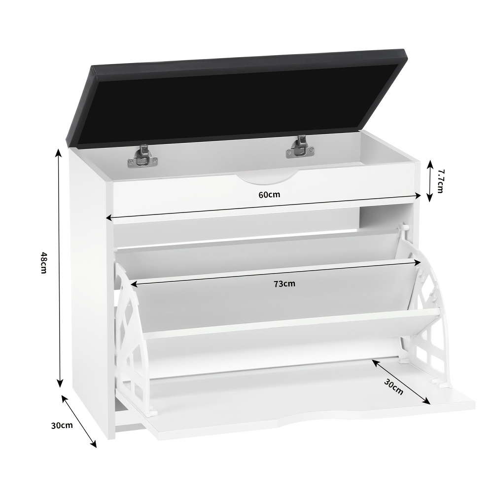 TEMU Storage Shoe Cabinet Flip Drawers Shoe Bench With Seat Cushion Narrow Shoe Organizer Cabinet, Freestanding Shoe Rack Cabinet, Shoe Storage