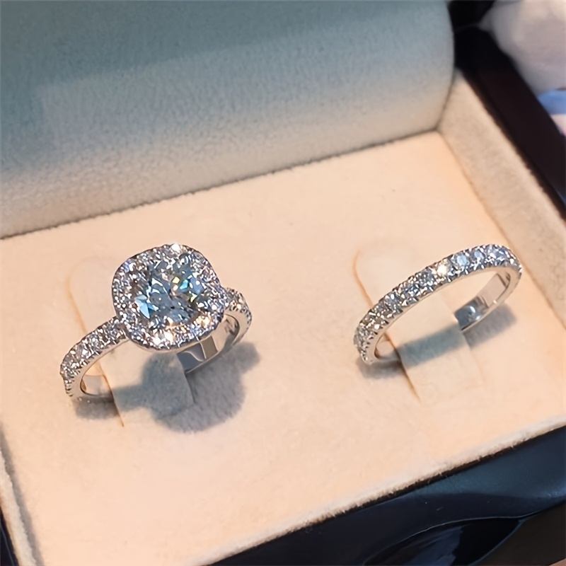 

2- Set Zirconia Halo - And For Engagement/ For Men And Women