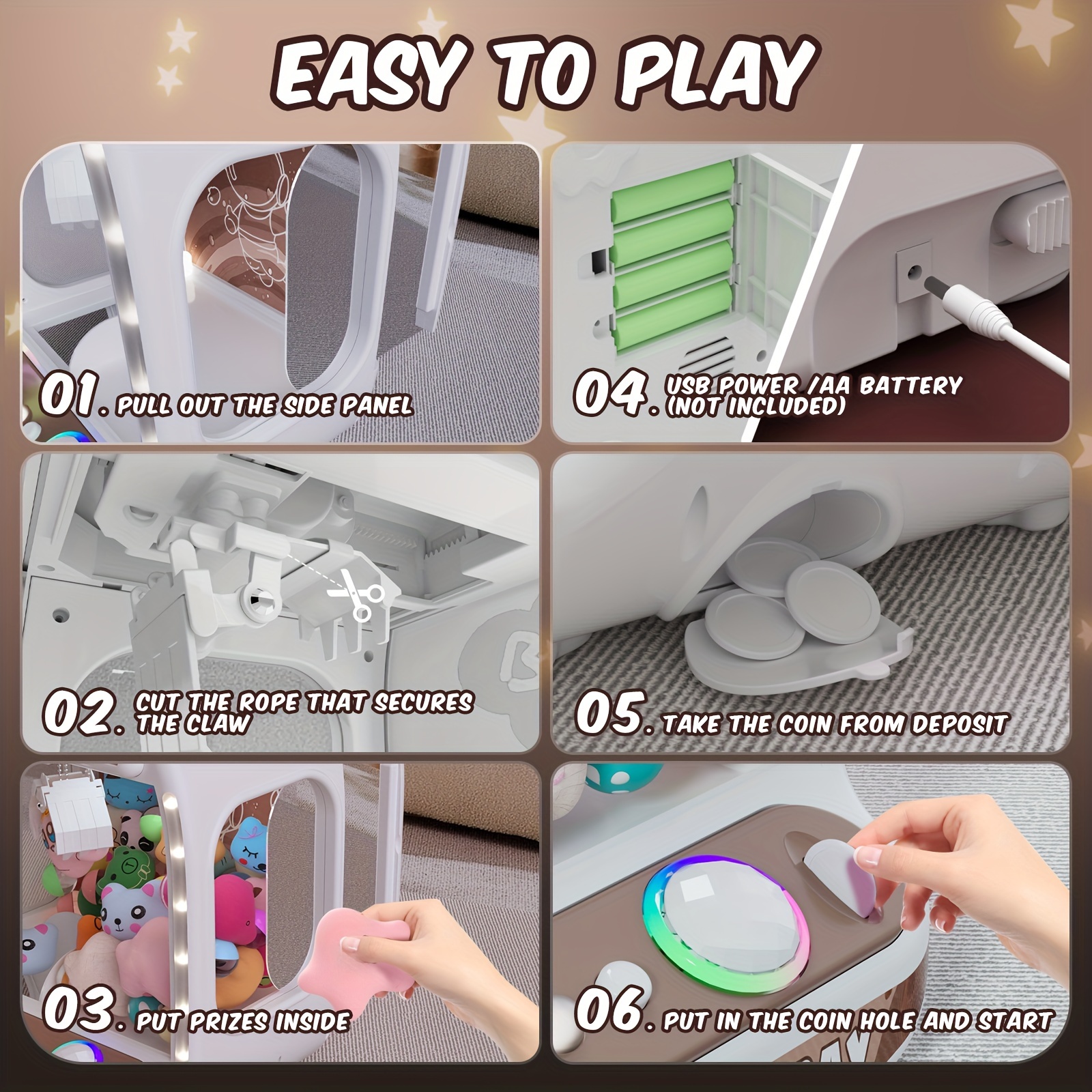 unicorn claw machine for   white mini arcade vending game with   toys   plush bear prizes perfect birthday gift for girls ages 6 unicorn toys details 1