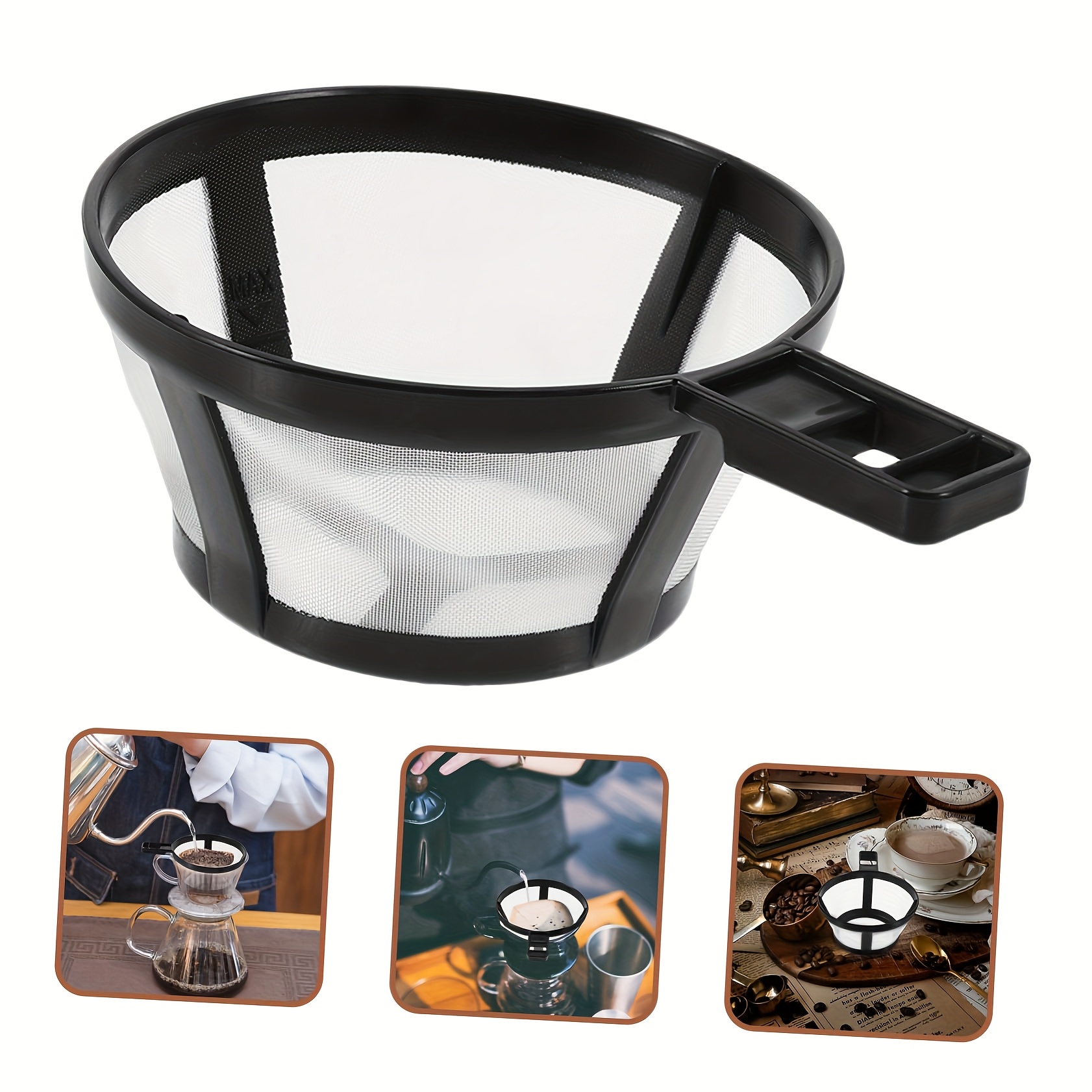 Filter de Café y Té Reutilizable - Malla de Nailon Duradera, Diseño Fácil de Limpiar para Cafeteras Francesa, Servir por Encima, Máquinas de Espresso - Accesorio de Alta Calidad para Preparación