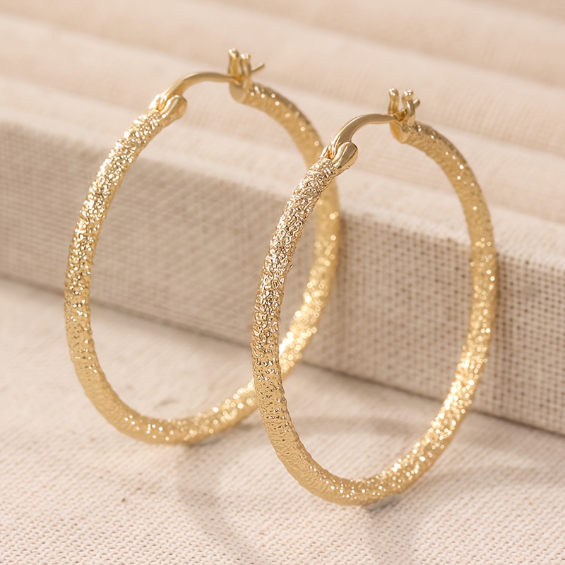 E-shop Fonect Damen Frosted Goldene Ohrringe - 18K Vergoldenete Kupferohrringe, Klassische Urbaner Mode Schmuck für & Partys, April Geburtsstein
