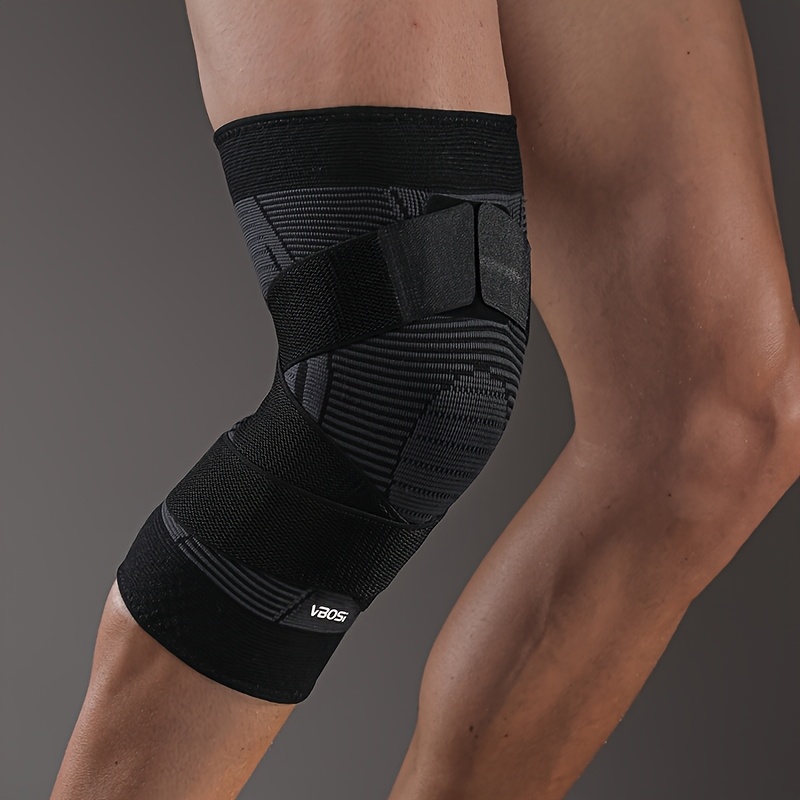 TEMU Genouillère de compression 1 pièce avec sangles croisées réglables, support de genou de sport respirant pour et le