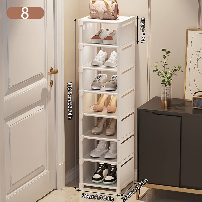 1-pack, White, Dustproof Shoe Rack, Multi-functional Storage Shelf, , Space- , Suitable For , Living Rooms, Bedrooms, Kitchens, And Wall Corners