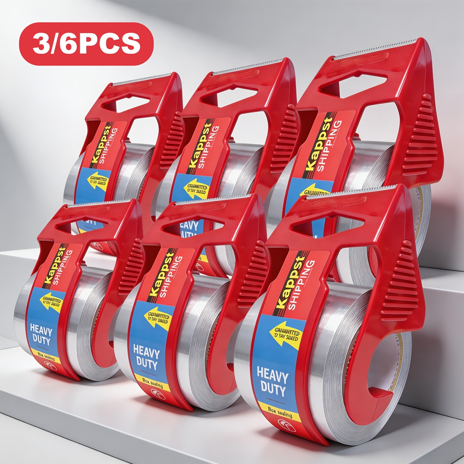 Heavy-Duty Packing Tape Set with Red Cutter