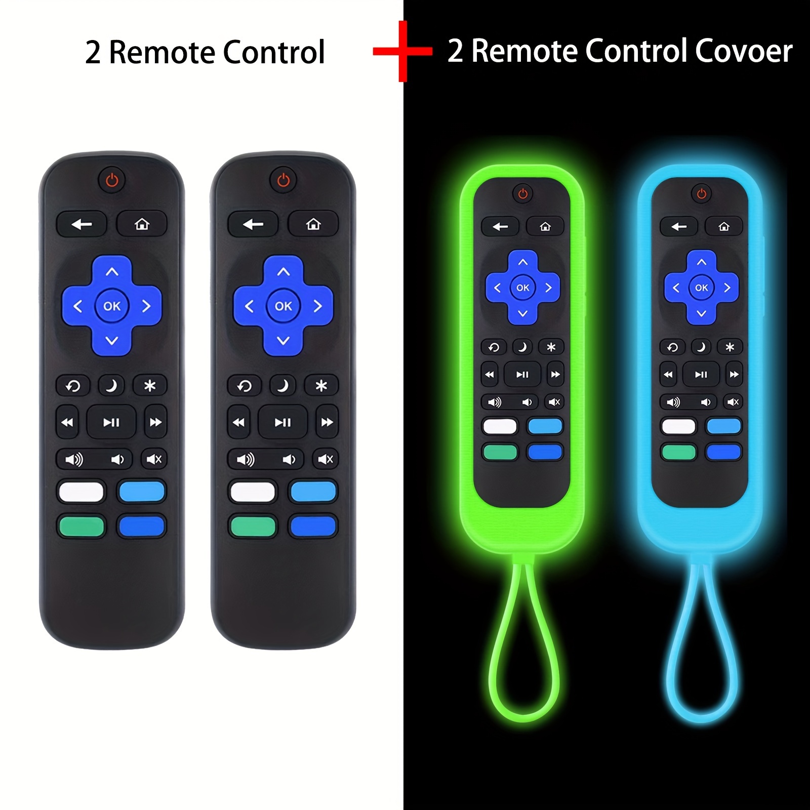 

4 Pack (2 Remote Controls, 2 Remote Control Cover) Universal Tv Remote For Tv,