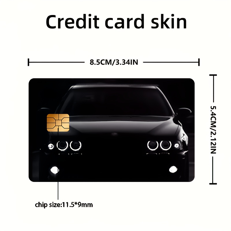 "black Car Pattern"credit Card Sticker Used For Ebt, Transportation, Keys, Credit Cards, Debit Cards, Card Skins, Protect Bank Cards, No Bubbles, High Quality, Suitable For Small Chip Cards