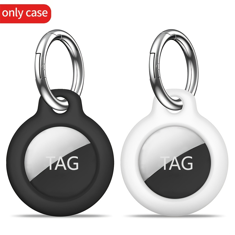E-shop 2er-Pack Airtag Halterung Air Tag Hülle mit Schlüsselanhänger, kratzfester Airtags-Schlüsselanhänger für Air Tags, Airtag Zubehör für GPS Item