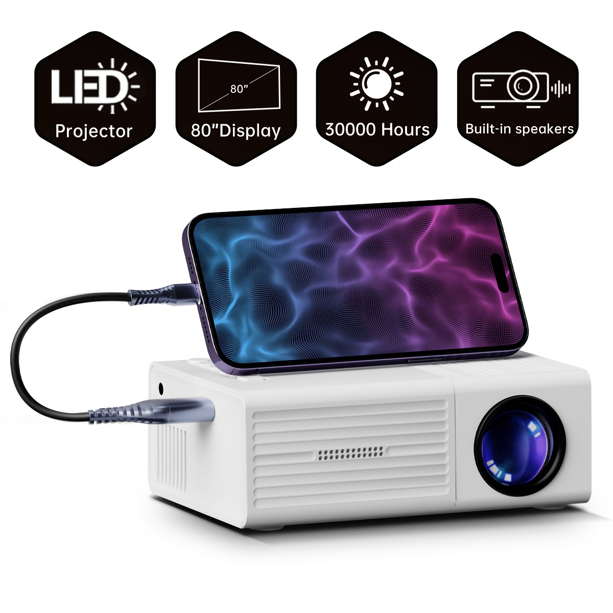 TEMU Portable Projector Supports 4k Usb Connection With Remote Control Compatible With Smartphones And Lcd Screens Native Resolution 1080p TEMU Portable Projector Supports 4k Usb Connection With Remote Control Compatible With Smartphones And Lcd Screens Native Resolution 1080p