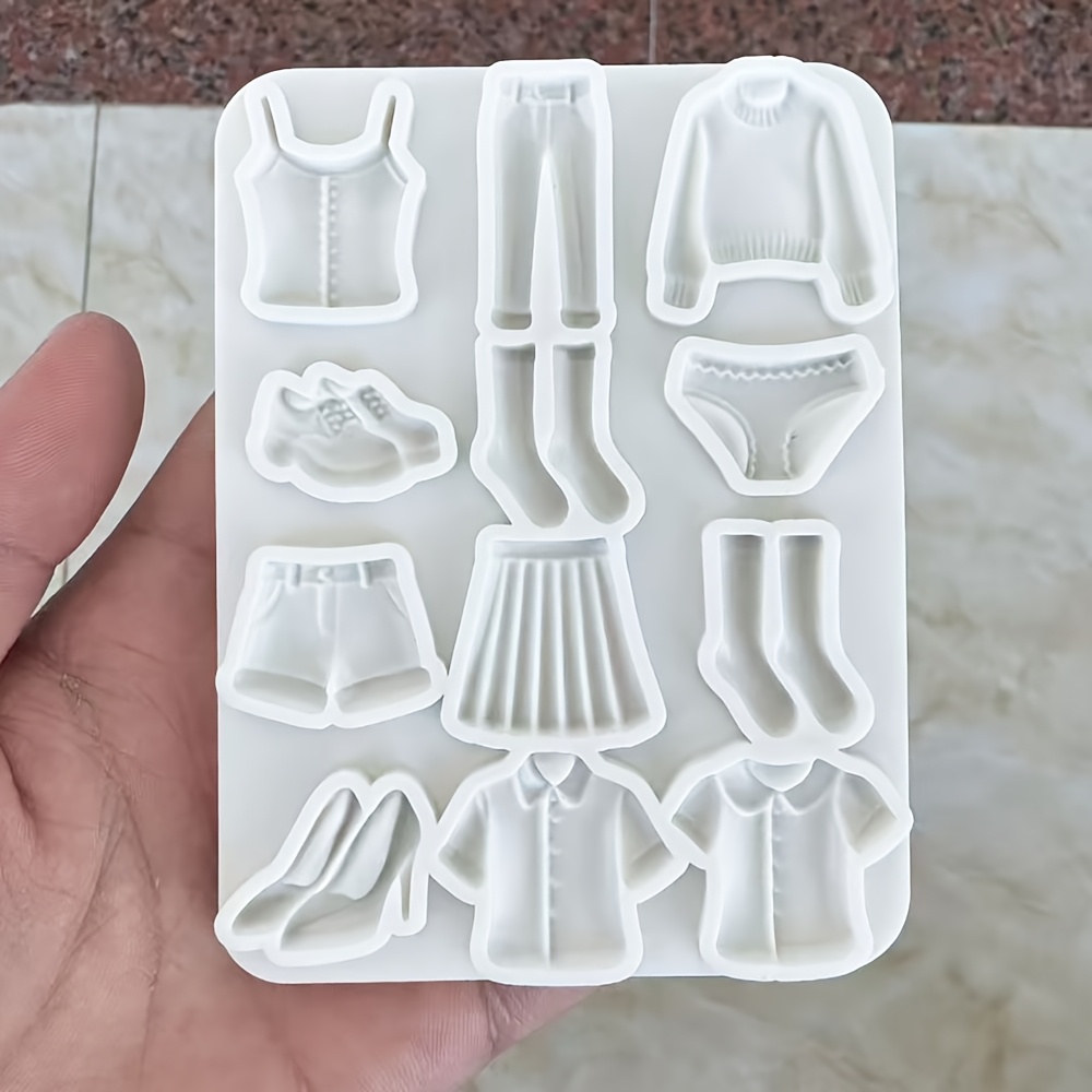 1pc Fondant Silicone Mold For Clothing, Pants, Dresses, Shoes, Cake Decorating, Baking Mold, Diy Chocolate Mold