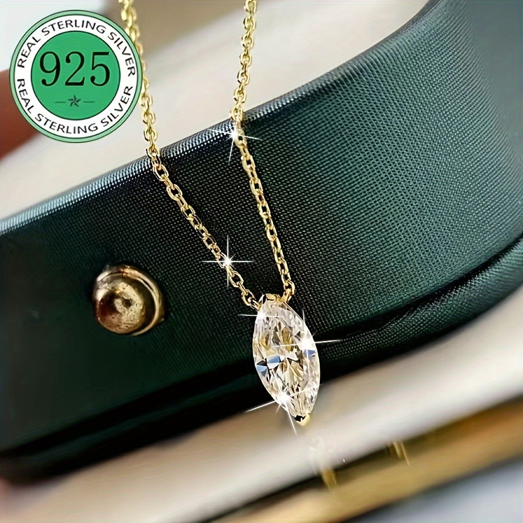 

Sparkling Cubic Zirconia Pendant Necklace - Dainty 925 Sterling Silver Jewelry & Lovers - A Birthday Gift Idea With High-quality