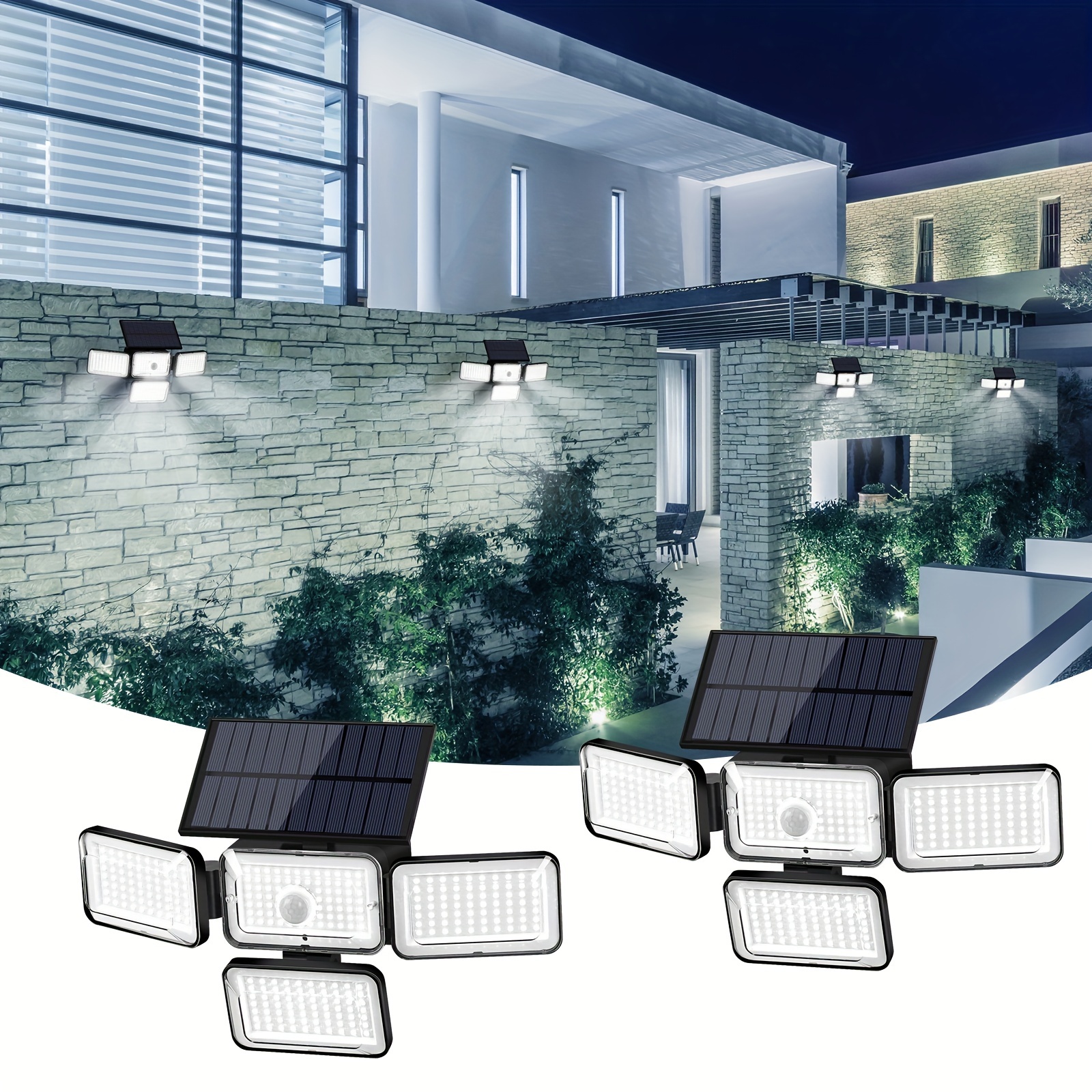 

6 Pack Solar Outdoor Lights, Led Motion Sensor Outdoor Lights With Remote Control, Solar Flood Wall Lights For Outside Yard -