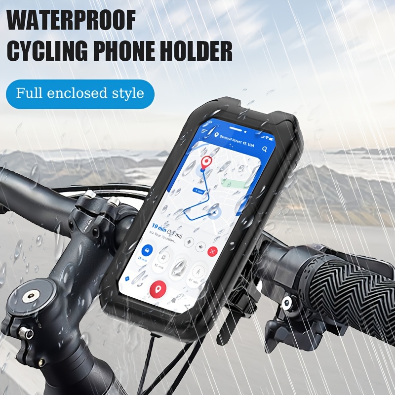 

1pc Universal Bike Phone Holder, Waterproof Abs Material, 4"-6.9" Tpu Touch Screen, 360° Adjustable, Shockproof Dustproof Snowproof, Handlebar Clip For Outdoor Cycling And Motorcycling