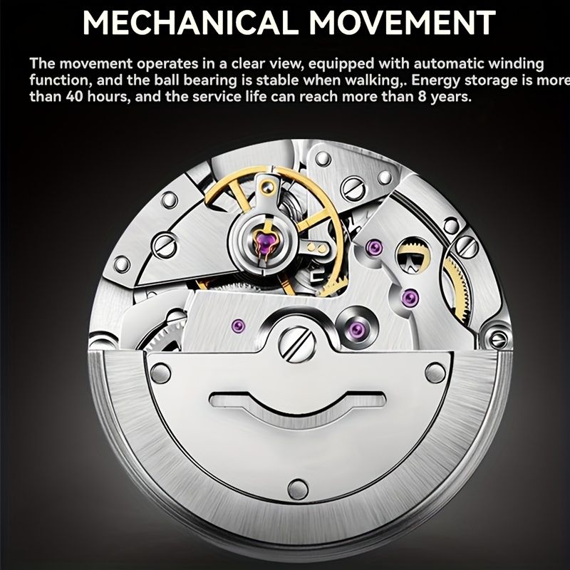 Men's Business Fully Automatic Mechanical Watch with Stainless Steel Strap
