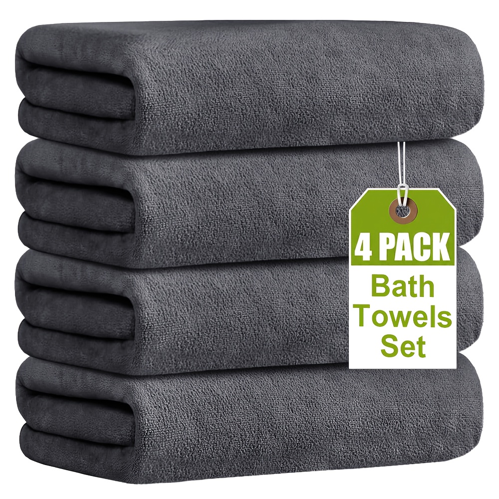 Image of 4-pack Oversized 85x165 Cm Sauna Towels - Fiber, Quick-dry, Absorbent For Hotel, Spa, Beach & Gym, Xxl Sauna Towels