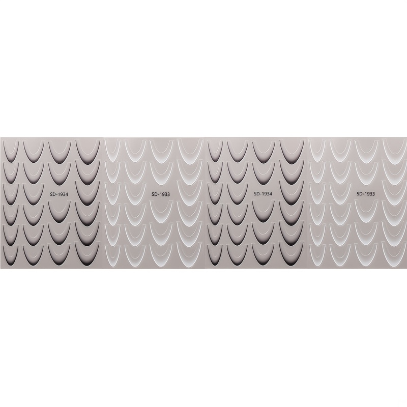 4 Sheets Pointed Nail Stickers, Gradient Striped Line Nail Art Stickers, Paper Arc Line Nail Supplies