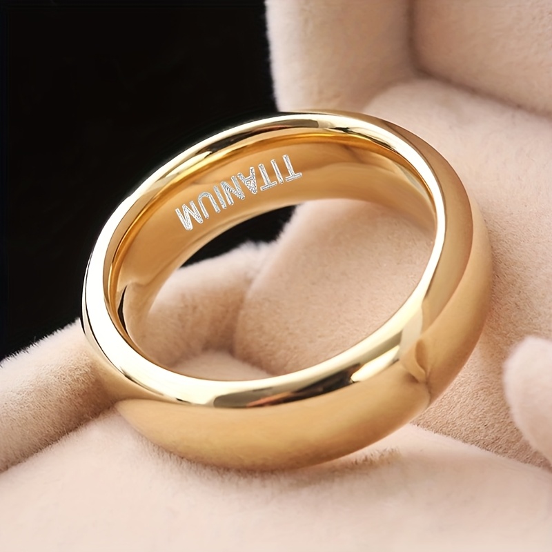 1pc Unisex Ring - Wide 6mm Band, Modern Minimalist Jewelry for Wedding, EngaSynthetic Gemstoneent, Everyday - Durable & Tarnish-Resistant - Wedding/Anniversary/Graduation Gift for Men & Women - Year-Round Elegant Jewelry, EngaSynthetic Gemstoneent