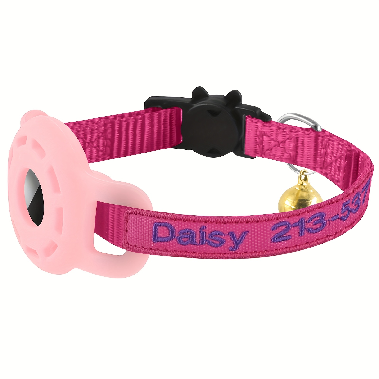 TEMU Customized Pet Collars With Embroidered Names And Phone Numbers, Designed To Prevent Loss. Cute And Stylish Personalized Cat Collars With