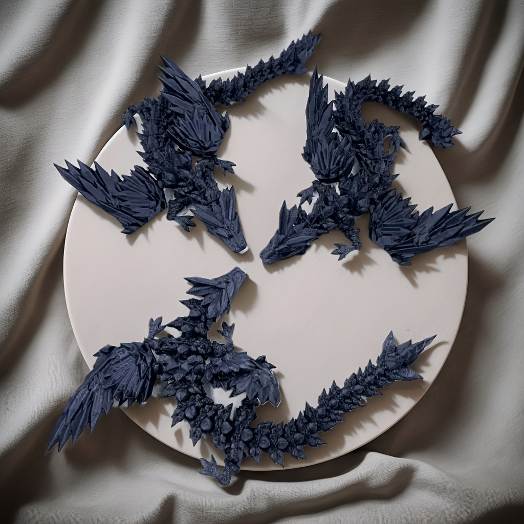 

3d Printed Dragon Figurine, Flexible , One-piece, Plastic, Theme, Ideal For Home, Office, Car, Living Room Decor, Party Gift