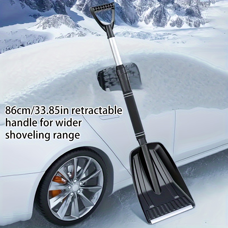 

3-in-1 Heavy-duty Snow Shovel - Lightweight Aluminum & Abs, Adjustable, Foldable Design With Eva Grip, Non-slip & Freeze-resistant For Yard, Garden, Camping, And Emergency Use