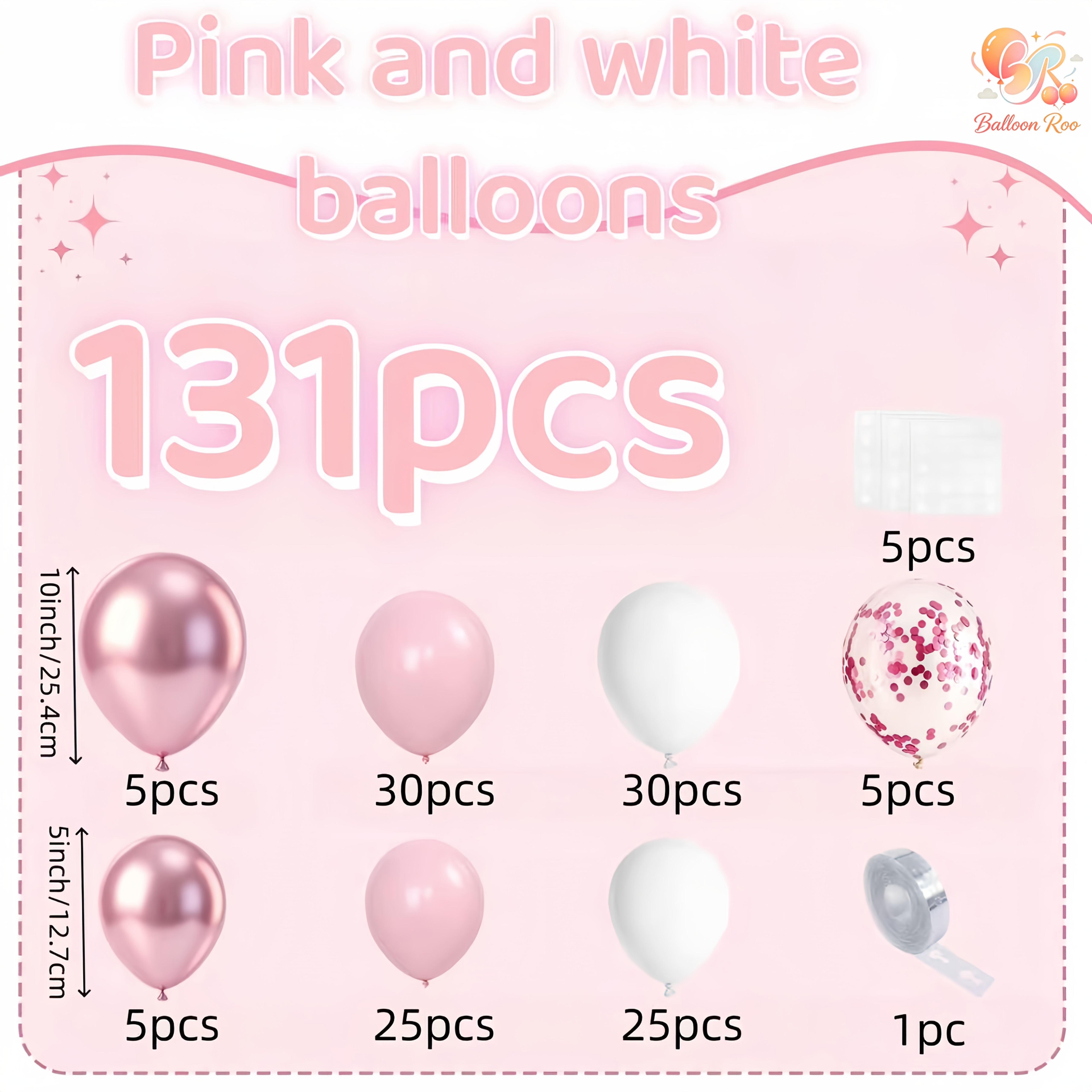 TEMU Set da 131 pezzi di , ad con palloncini , palloncini rosa, per compleanni di ragazze, del , fidanzamenti di nozze, San Valentino, cerimonie di