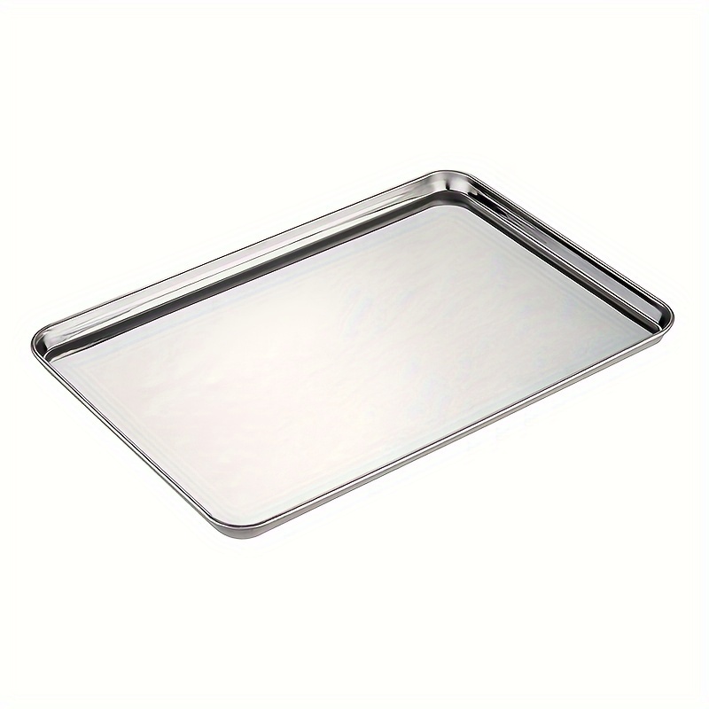 

Stainless Steel Multi-purpose Serving Tray - Durable Kitchen Tool For Steaming, Sushi Prep, Towel Organizer - Rectangular, Sleek Design 10.43" X 7.09" Tray