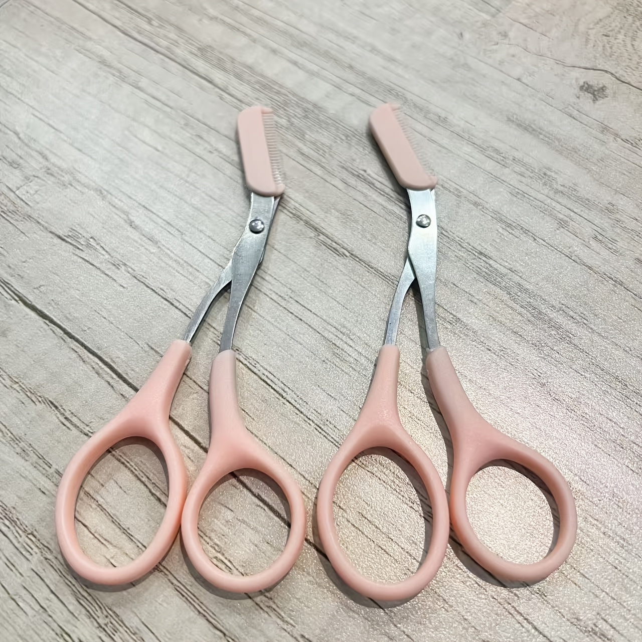 2-pack With Built-in Eyebrow Comb Scissors | Professional Precision Eyebrow Trimmer With Safety Guard, , And Comfortable Grip. Manual Beauty Tools, Suitable For Home And Travel, Perfect Gift