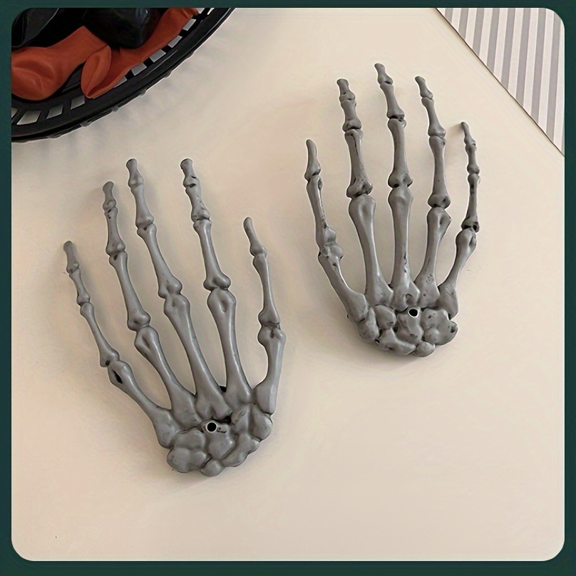 FRCOLOR 4er Set Skelett-Hand-Haarspangen – Strass, Gold/Silber, Für Halloween & Kostümpartys