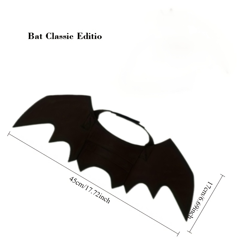 1pc Halloween Bat Costume Activity And Party Supplies Holiday Decorations Cat Additions Pet Bat Wings, Puppy Collar And Leash Plush Role-playing Bat Costume Cute Puppy Cat Costume Additions