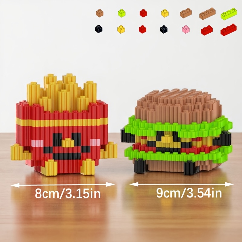 Hamburger and Fries Building Block Set, Creative Model