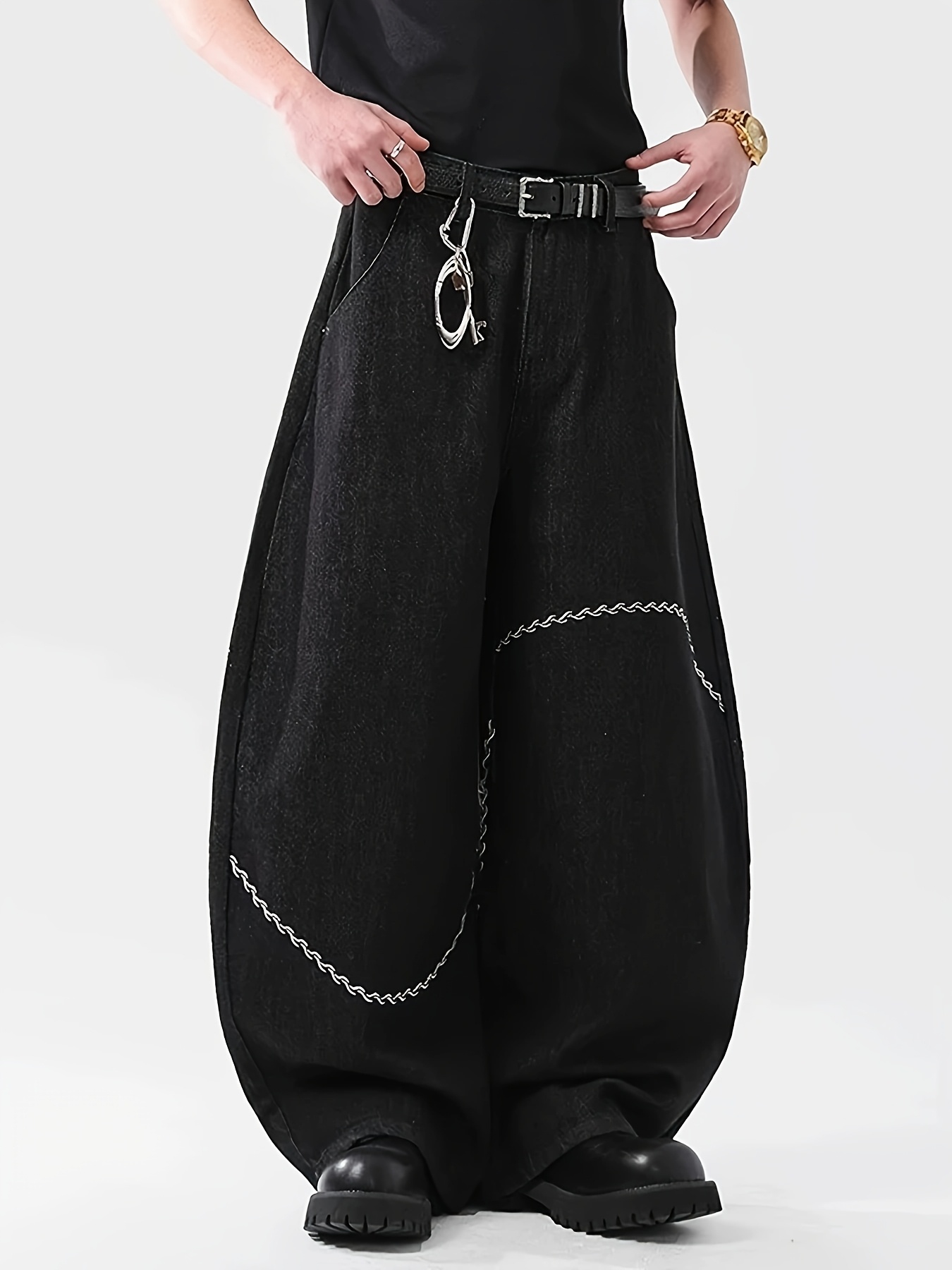 beeden STITCH DESIGN LOOSE PANTS BEEDEN LOOSE PANTS