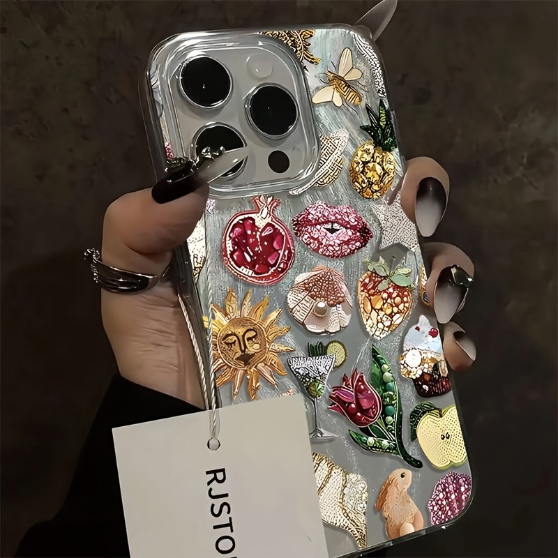 TEMU Étui de téléphone : Étui à imprimé fleur de , compatible avec iPhone 17/16/11/13/ Plus/15 Pro/15 Pro Max/12/14 Pro Max/11 Pro Max/12 Pro/12 Pro