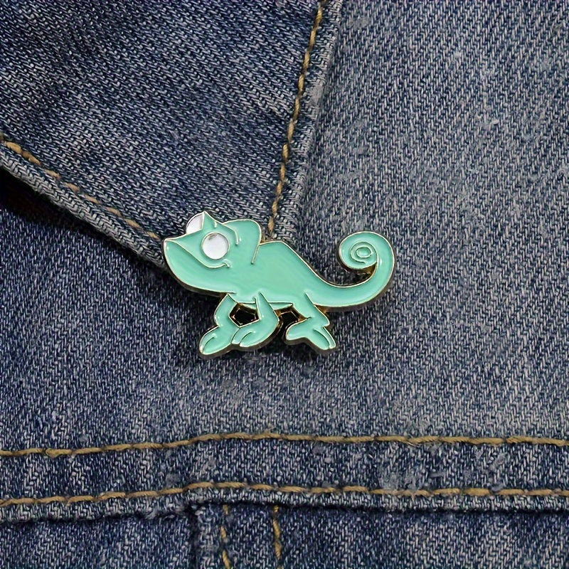 

1pc Green Chameleon Lizard Backpack Coat Cap Decorative Brooch Enamel Enamel Lapel Pin Gift Jewelry