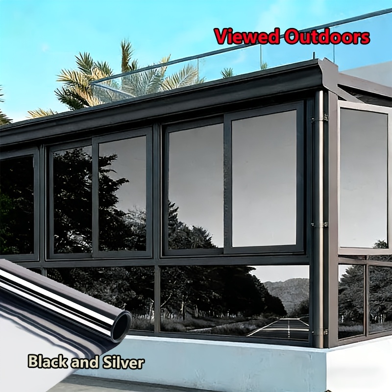 Image of Window Privacy Film With Installation Tools, Made Of High-quality Pet Material. Sun Protection And Privacy. Cool Without Stuffiness. Home Window Vision Film, 99% Heat Control, Protection