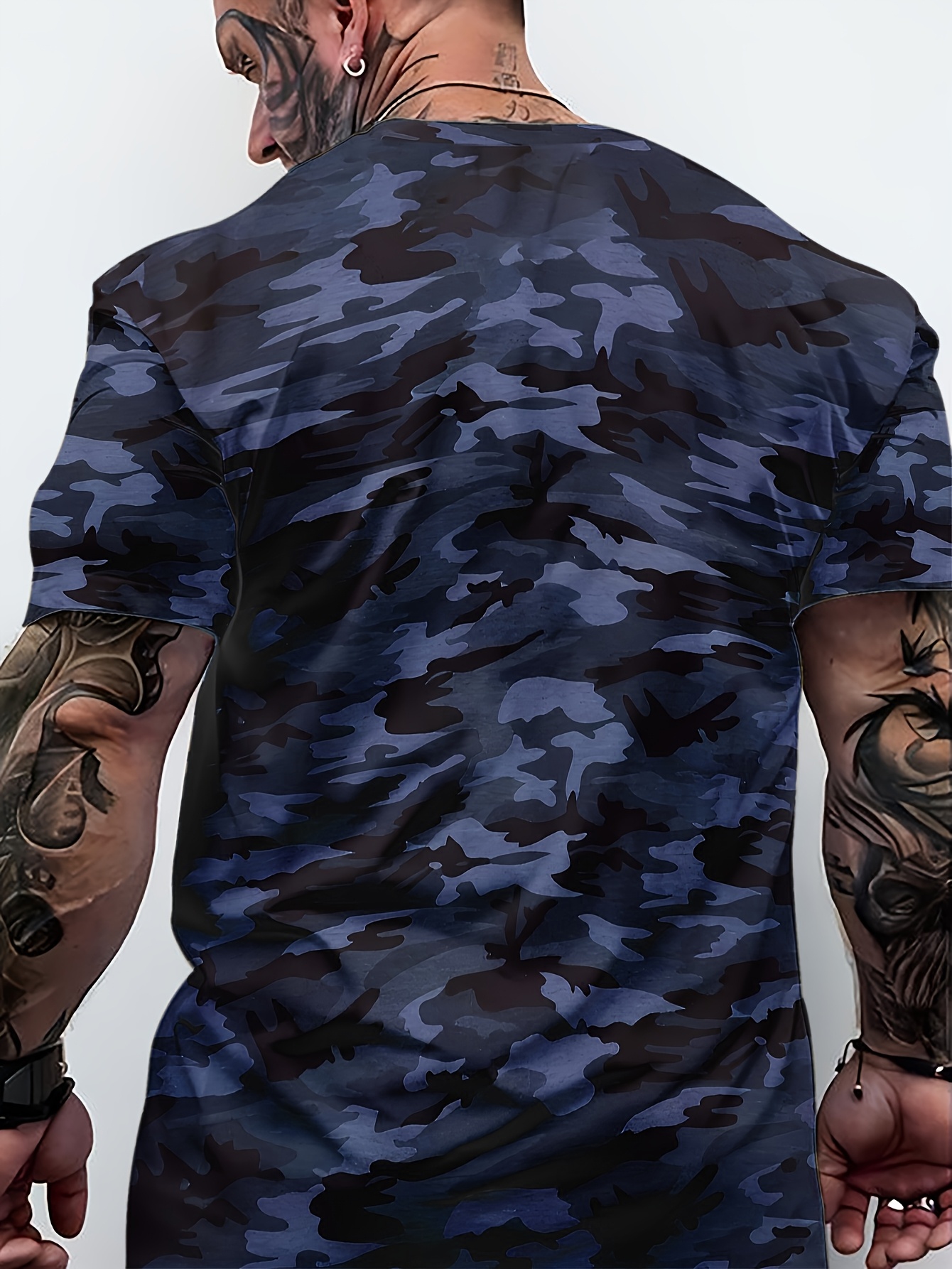 mens summer camouflage print t shirt streetwear Temu Oman