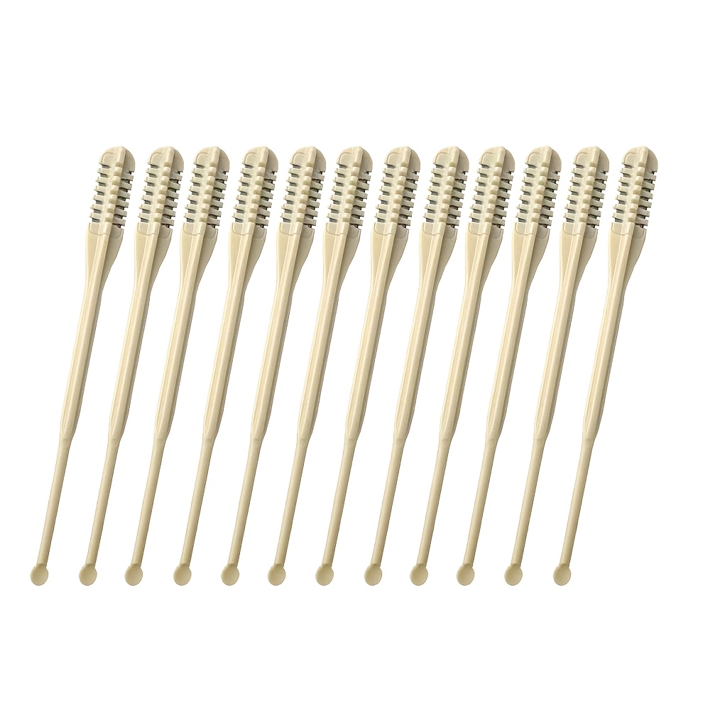TEMU 12- 2-in-1 dubbelzijdige neushaartrimmer & oorsmeerverwijderingsgereedschap, veilige & zachte handmatige neushaarschaar, draagbare oorlepellepel