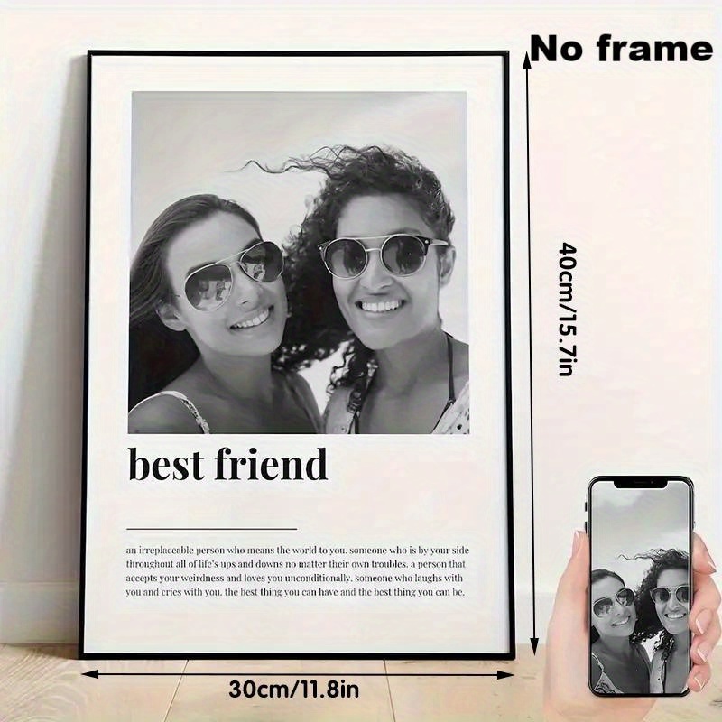 TEMU 1pc Custom Photo Wall Art - Personalized & Sisters Poster, Music Album Cover Design, Suitable For Bedroom, Living Room, Home Office, Modern Wall
