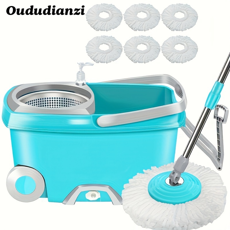 

Oududianzi1 Set, Extended Water Spray Home Mop And Bucket Set 3 Mop Head, Home Mop, Wet And Dry Use, Shop Owner Floor, Cleaning Supplies (gift 6 Replacement Mop Cloth)