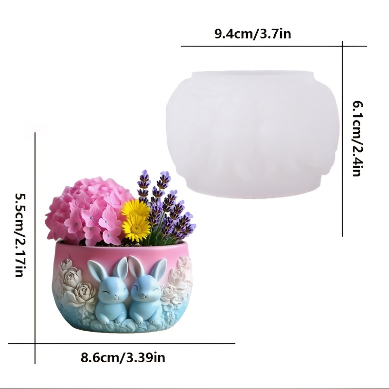 TEMU Stampo in silicone - Nuovo stampo in silicone per pianta in vaso a forma di , design a scopo per vasi in con e , forma ovale adatta per tazze in
