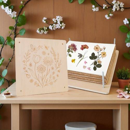 1 set large embossing machine a full set of embossing accessories with 4 cardboard sheets and 10 absorbent papers included features a 7 09 x 7 09 large wooden embossing tool suitable diy bouquet preservation