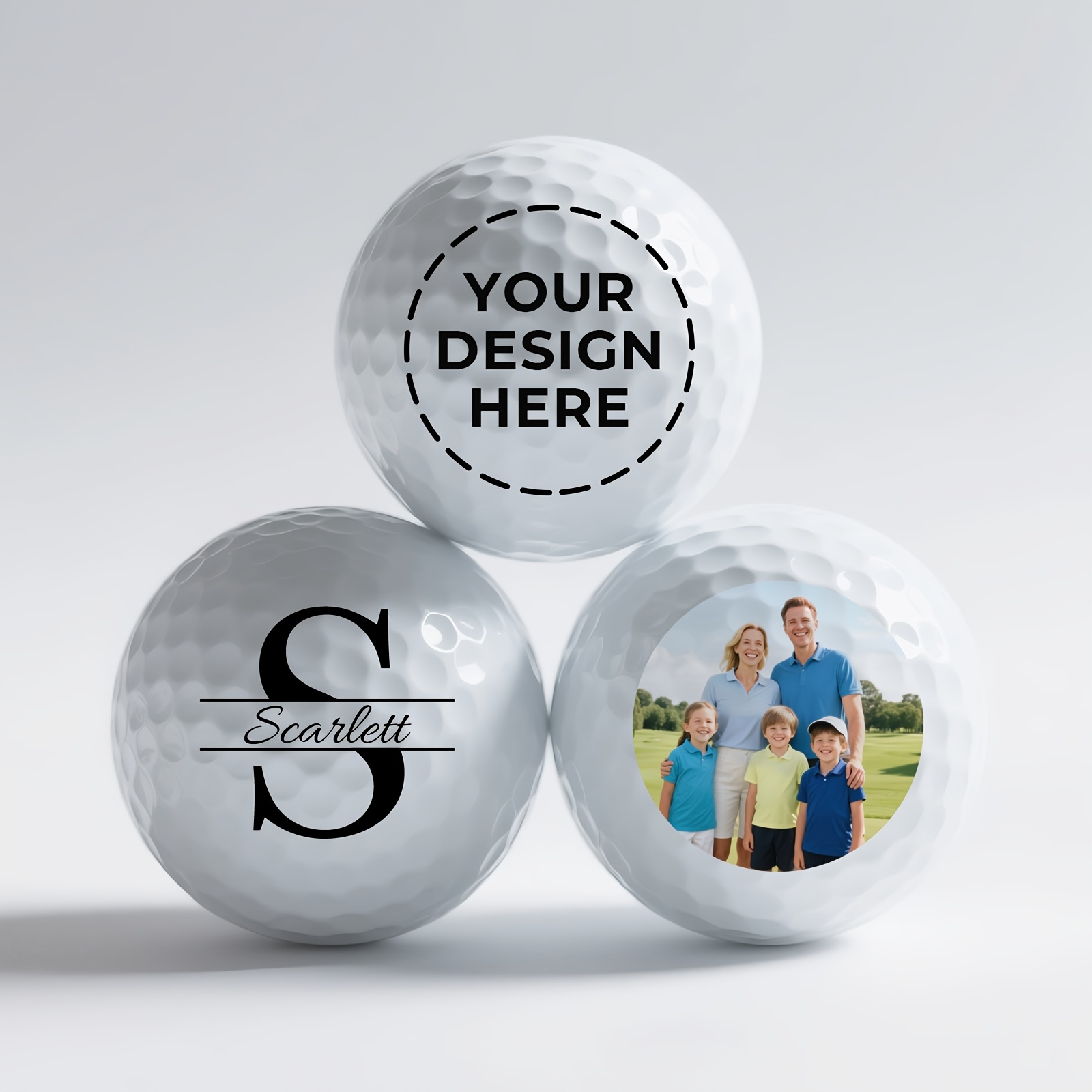 TEMU 3-pack Uv Custom Golf Balls - 4-layer With /photo/text & Uv - Commemorative Branding For Tournaments, Gifts Suitable For Golfers