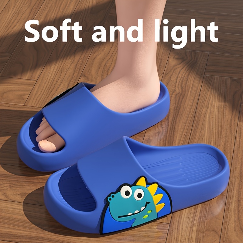 TEMU Summer Cartoon Soft-soled Open-toe Slippers For Boys, Suitable For Home, Bathroom, Outdoor Travel, And Beach; Ideal For Girls, Perfect For
