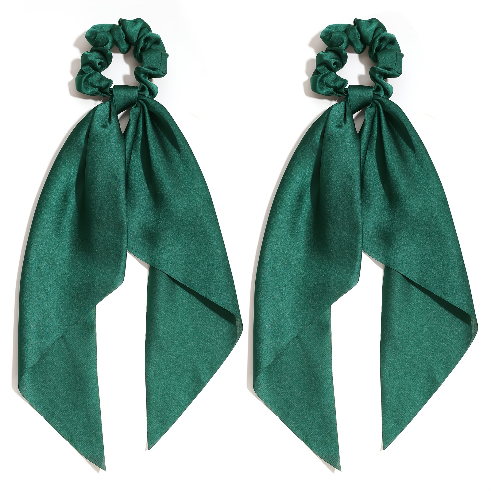 2pcs Solid Color Fabric Hair Rings for Everyday Use