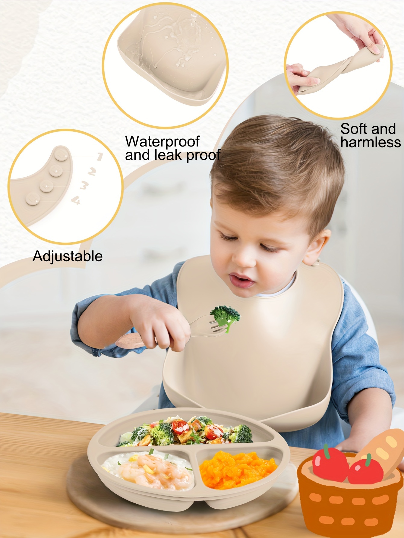 tyry hu customized silicone weaning set cartoon weaning set for toddler baby kids feeding set with name bpa free baby plate baby shower gift christmas day thanksgiving gift back to   details 3