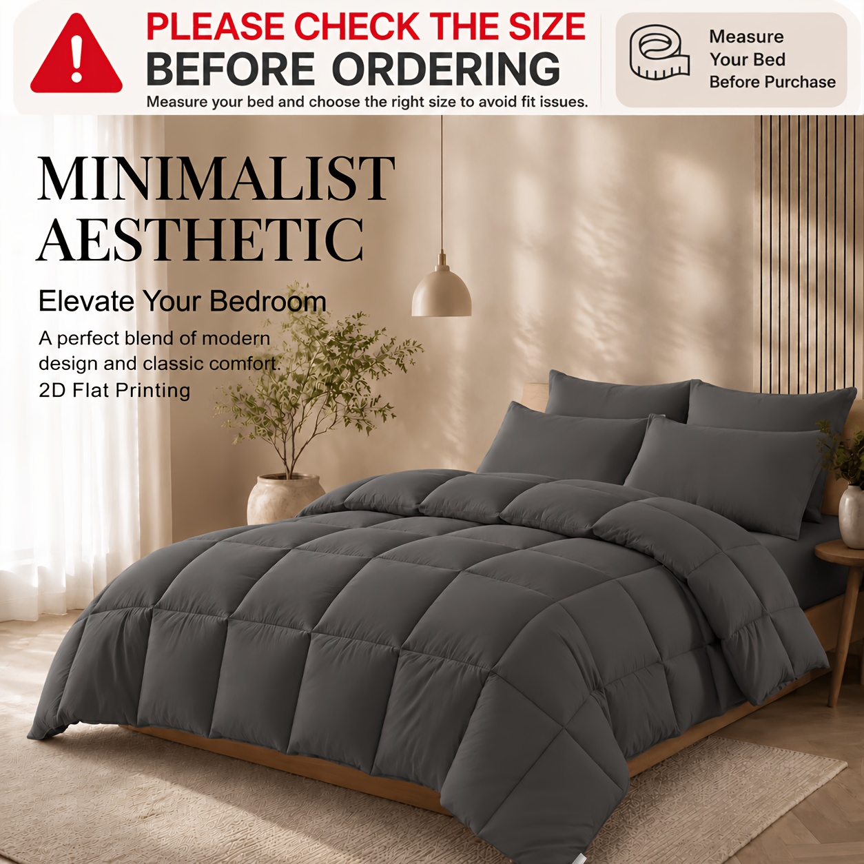 TEMU All Season Quilted Comforter, Soft Lightweight Bed Blanket, Breathable Warm Bedding, Machine Washable Comforter, 1pc Comforter Without