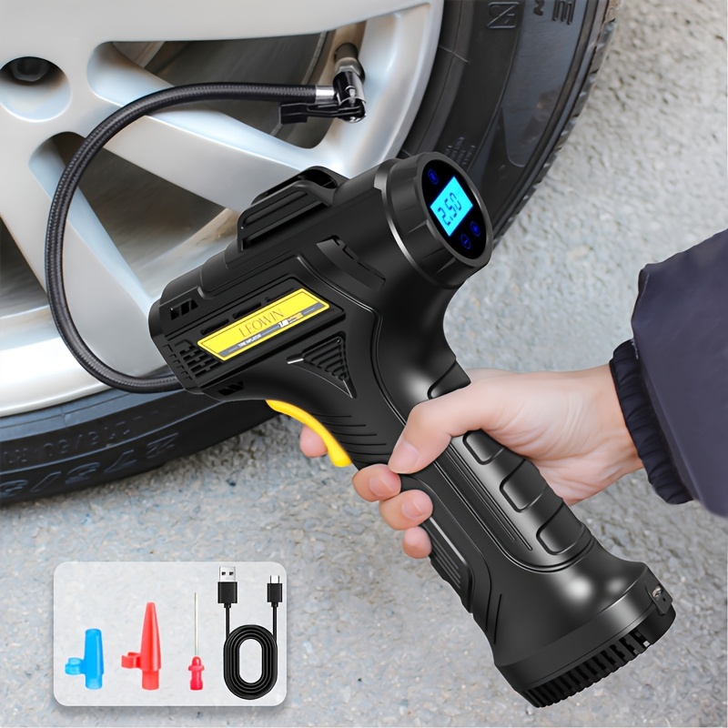 E-shop Tragbarer Reifenfüller Luftkompressor mit automatischer Abschaltung, Handluftpumpe, 150 PSI kabellose Autoreifenpumpe mit digitalem
