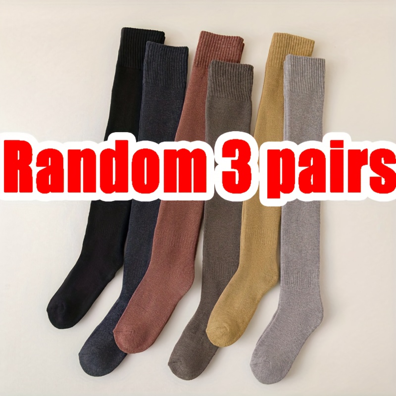 TEMU 3pairs Women's Thickened Over Knee Socks Thigh High Stockings