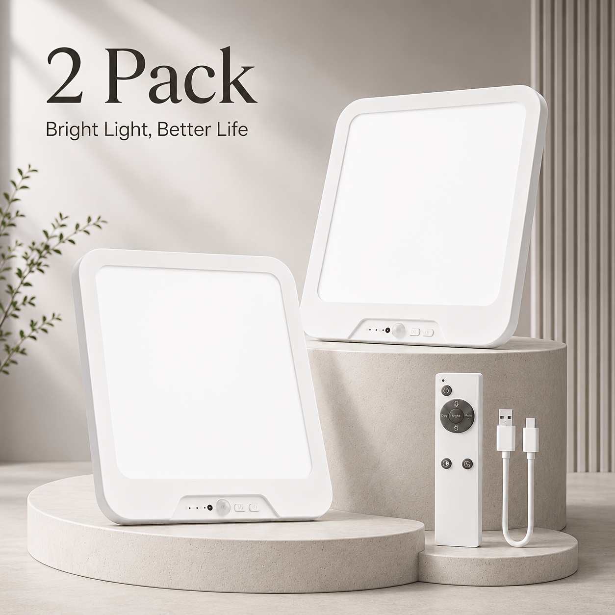 Image of 2pcs Ultra-thin Smart Magnetic Lamp, 3 Color Temperatures & Dimming, 83led, 400 , Remote, Timer, Motion Sensor, , , For Kitchen, Closet
