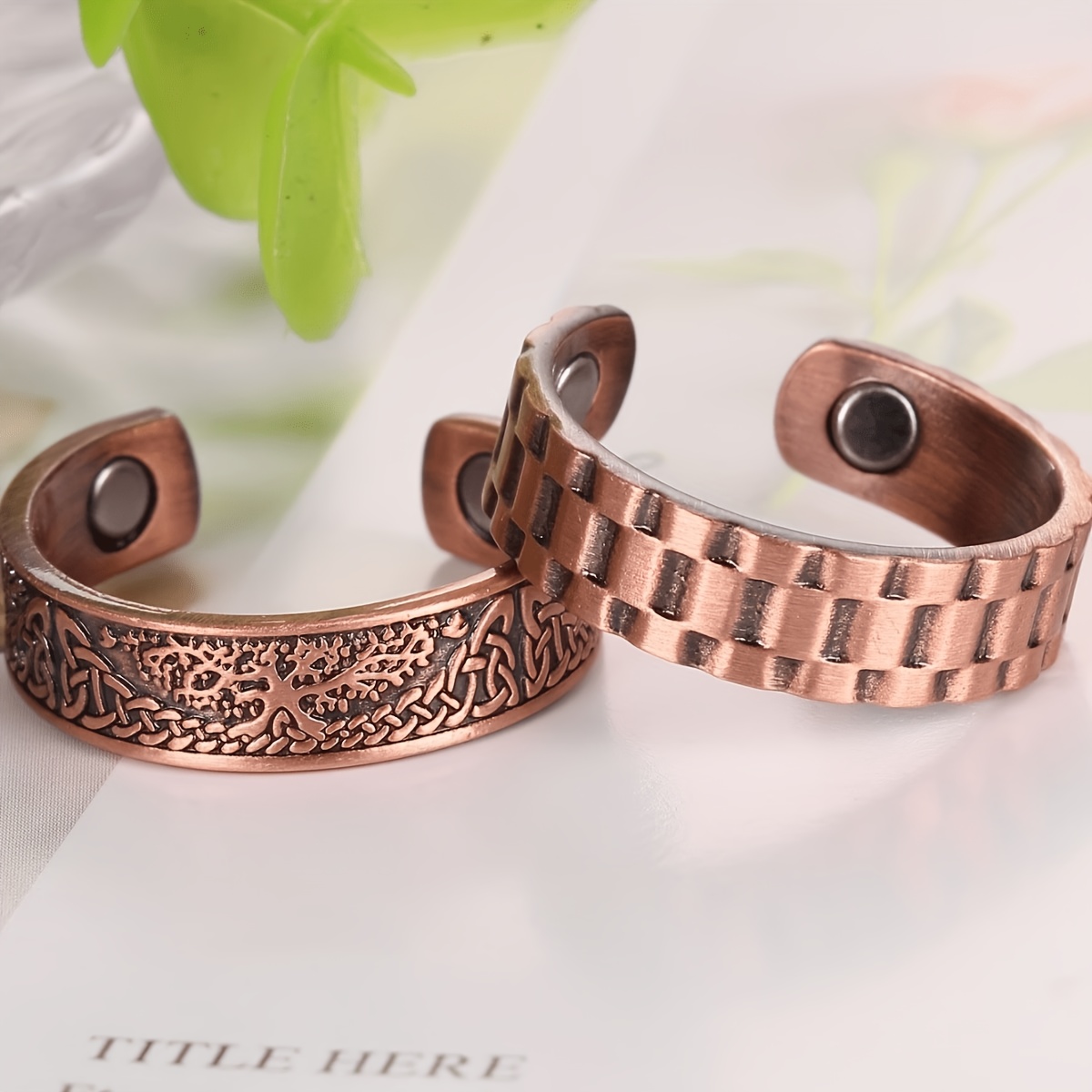 TEMU 2pcs Magnetic Rings, Perfect Gift For Men And Women, Jewelry Christmas Gift Surprise Gift For Her