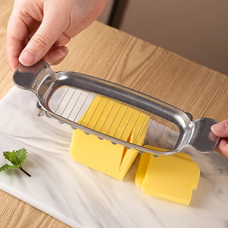 

Stainless Steel Cheese Slicer, Manual Square Blade Cheese Cutter For Kitchen Use - Durable Butter And Cheese Divider With Ergonomic Handle